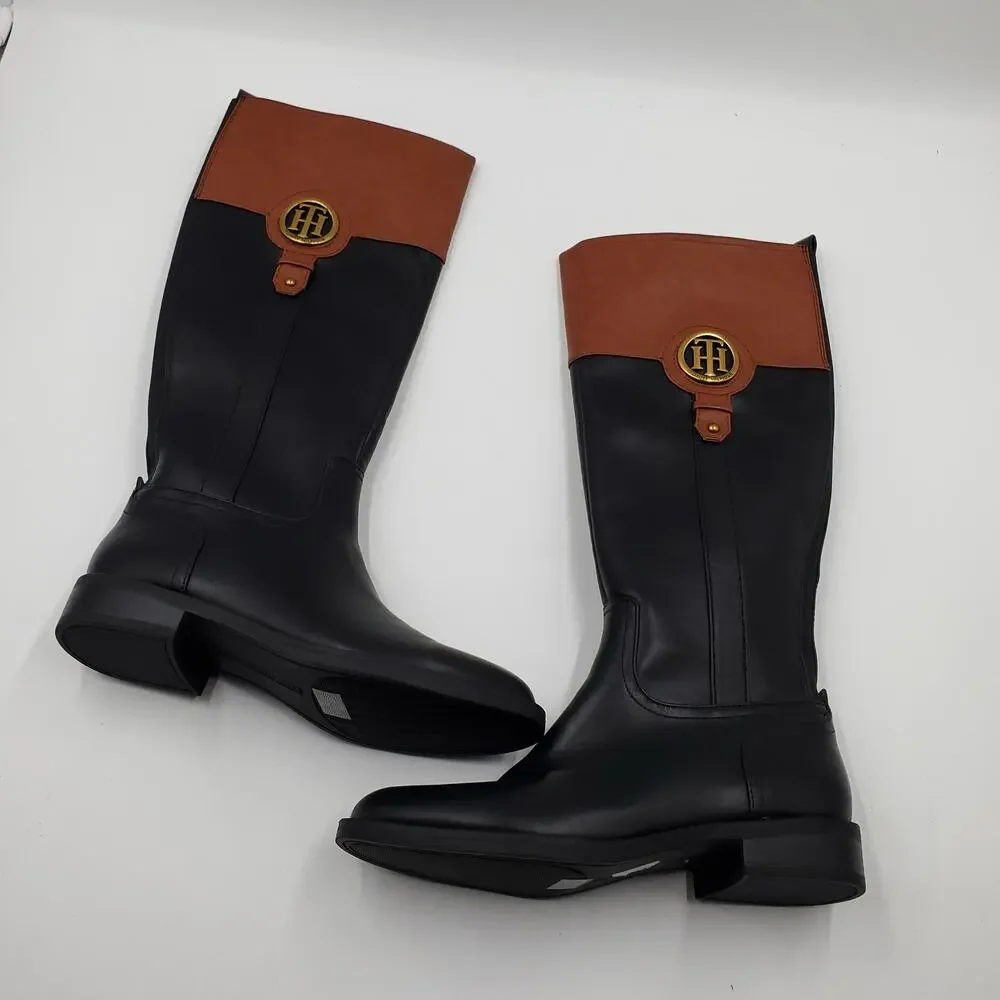 Tommy Hilfiger Ilia 4 Riding Boots Logo Women's Size 6